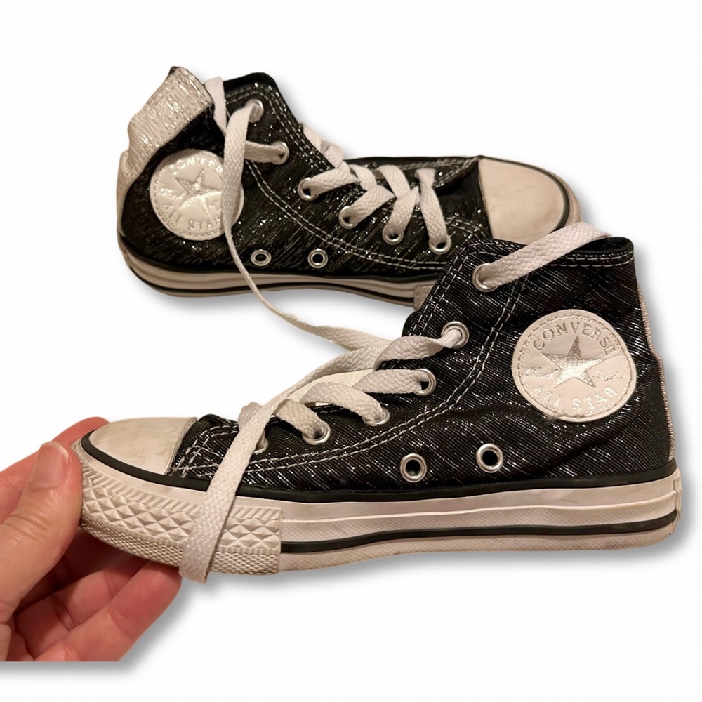 Converse All Star Chuck Taylor Black Sparkly Kid’s Sneakers size 12